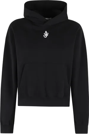 J.W.Anderson Sweatshirts & Hoodies, Dames, Zwart, XS, Katoen, Geborduurde Cropped Top