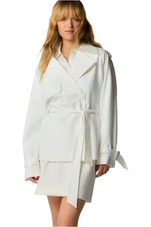Kocca Mantels, Dames, Wit, XL, Trenchcoat