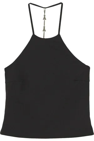 Patrizia Pepe Tops, Dames, Zwart, S, Jersey Mouwloze Top