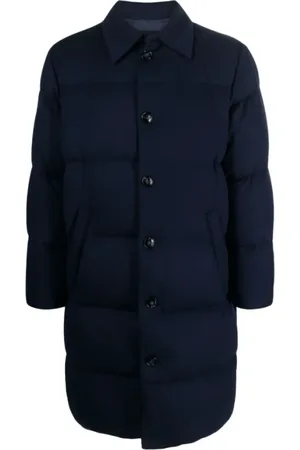 Kiton Jassen, Heren, Blauw, XL, Kasjmier, Indigo Gewatteerde Kasjmier Jas
