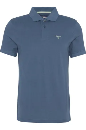 Barbour Tops, Heren, Blauw, S, Katoen, Lichtblauw Sport Polo Shirt