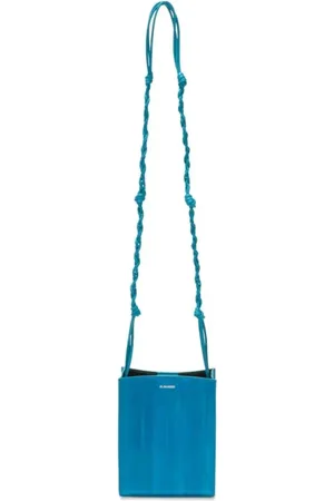 Jil Sander Tassen, Dames, Blauw, ONE Size, Leer, Leren Crossbodytas