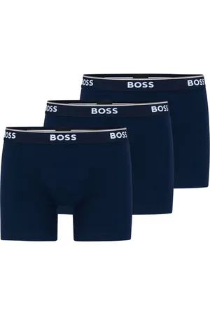 HUGO BOSS Ondergoed, Heren, Blauw, M, Katoen, Bossboxer Katoenen Elastische Boxershorts 3-Pack