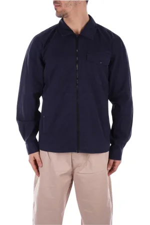 Woolrich Jassen, Heren, Blauw, S, Katoen, Blauw Overhemdjack