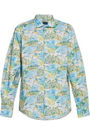 Paul & Shark Overhemden, Heren, Veelkleurig, 2Xl, Katoen, Katoenen overhemd met Capri-print