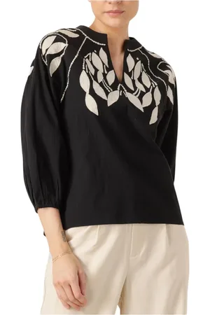 Aimée the Label Blouses & Shirts, Dames, Zwart, L, Katoen, Veelzijdige Georgec Top voor Stijlvolle Vrouwen