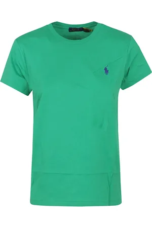 Ralph Lauren Tops, Dames, Blauw, S, Katoen, Bright Clover T-shirt met Korte Mouwen