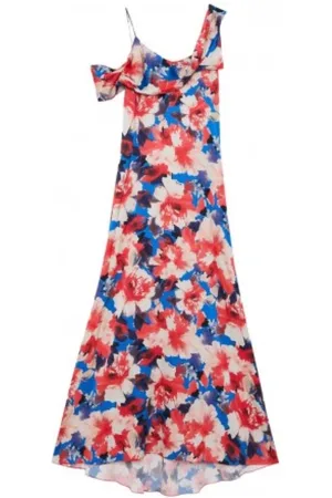 Patrizia Pepe Kleedjes, Dames, Veelkleurig, XS, Satijn, Maxi-jurk