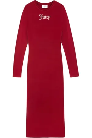 Juicy Couture Kleedjes, Dames, Rood, S, Polyester, Dizzie Diamanté Midi Jurk