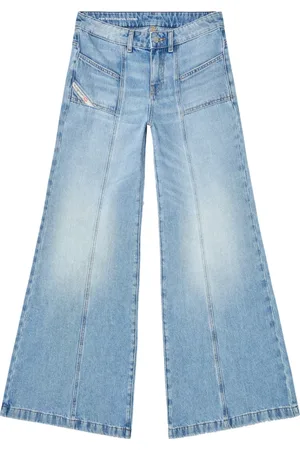 Diesel Jeans, Dames, Blauw, W26, Denim, Flared Denim Jeans met iconische zakken