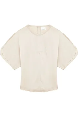 Isabel Marant Blouses & Shirts, Dames, , S, Satijn, Satijnen Jurk met Geschulpte Zoom