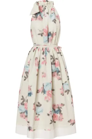 Serafini Kleedjes, Dames, Veelkleurig, S, Linnen, Bloemen Halterjurk