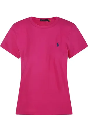 Ralph Lauren Tops, Dames, Roze, XS, Katoen, Fuchsia T-shirt met Logo