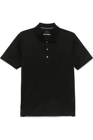 Paul & Shark Tops, Heren, Zwart, M, Katoen, Klassiek katoenen poloshirt Made in Italy