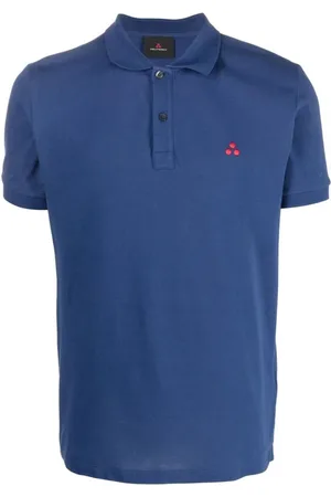 Peuterey Tops, Heren, Blauw, S, Katoen, Stijlvol poloshirt met knoopsluiting