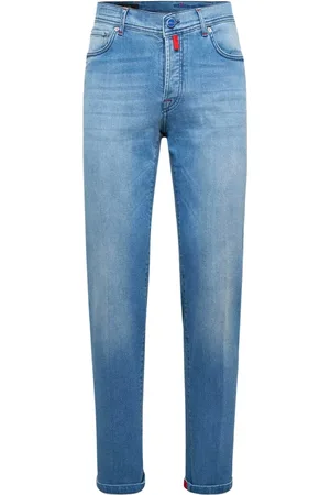 Kiton Jeans, Heren, Blauw, W32, Katoen, Slim Fit Indigo Katoenen Jeans