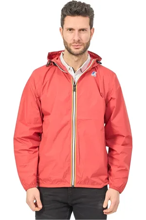 K-Way Jassen, Heren, Rood, S, Nylon, Lichtgewicht Jas met Capuchon Levrai Claude