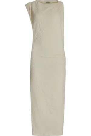Isabel Marant Kleedjes, Dames, , M, Katoen, Jurk van katoenmix met geplooid detail