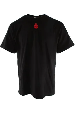 Alexander McQueen Tops, Heren, Zwart, L, Katoen, Zwarte Katoenen T-shirt voor Heren