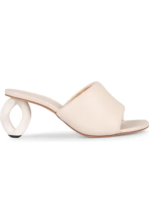 J.W.Anderson Schoenen, Dames, Wit, 40 EU, Leer, Leren muiltjes met sculptuurhak