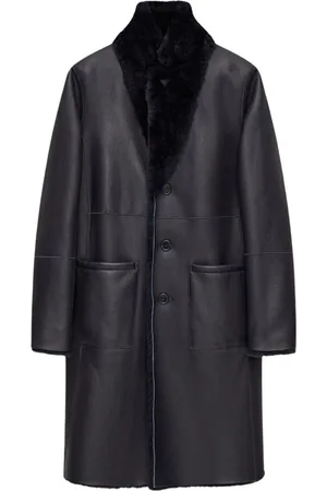 Joseph Mantels, Dames, Blauw, M, Leer, Omkeerbare Shearling Jas