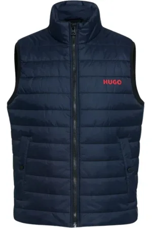 HUGO BOSS Jassen, Heren, Blauw, S, Polyester, Mouwloze Jas