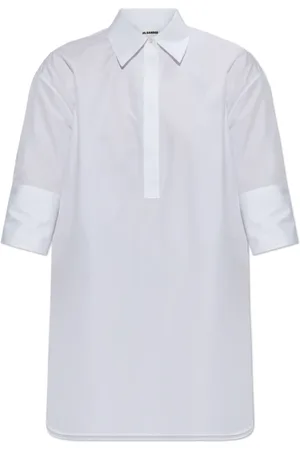Jil Sander Blouses & Shirts, Dames, Wit, S, Katoen, Shirt met korte mouwen