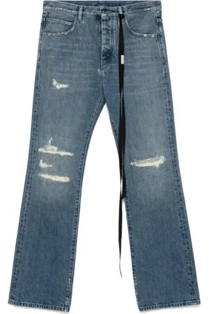ANN DEMEULEMEESTER Jeans, Heren, Blauw, W32, Indigo Blauwe Ripped Jeans