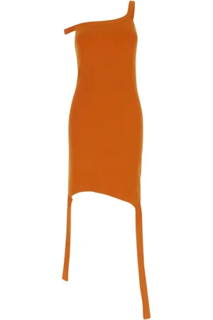 J.W.Anderson Kleedjes, Dames, Oranje, M, Katoen, Gedeconstrueerde Jurk