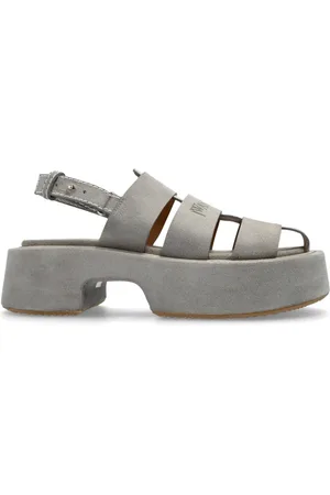 J.W.Anderson Schoenen, Dames, Grijs, 36 EU, Suède, Suède Platform Sandalen
