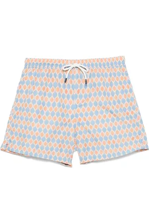 FEDELI Badkleding, Heren, Oranje, M, Polyester, Polyester Zwemshorts met Elastische Riem
