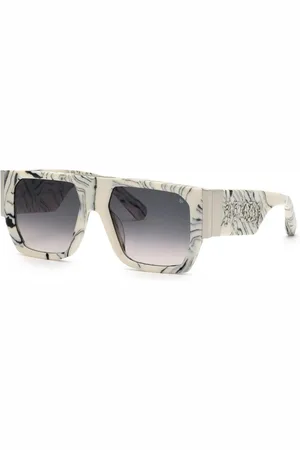 Philipp Plein Accessoires, Heren, Veelkleurig, ONE Size, Witte Acetate Zonnebril