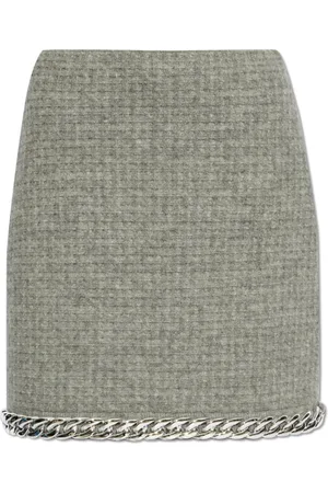 Tory Burch Rokken, Dames, Grijs, S, Wol, Rok met Wolafwerking