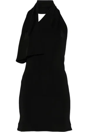 Khaite Tops, Dames, Zwart, M, Top met asymmetrische halslijn en dubbele laag