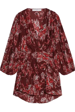 IRO Kleedjes, Dames, Rood, M, Geprinte Crossover Jurk