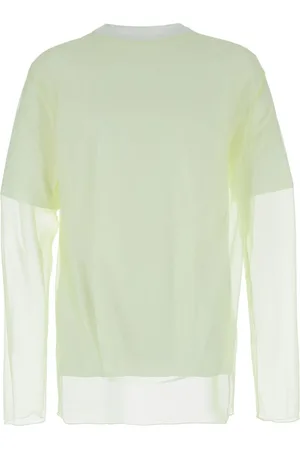 Jil Sander Tops, Heren, Geel, L, Katoen, Geel T-shirt met Logo Print