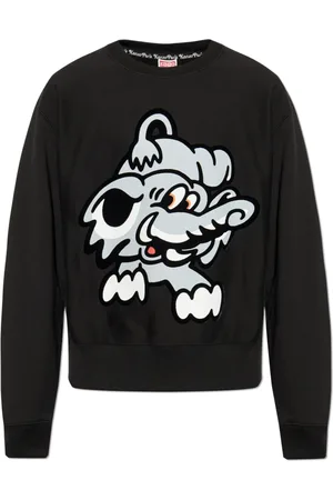 Kenzo Sweatshirts & Hoodies, Heren, Zwart, S, Katoen, Bedrukte Sweatshirt