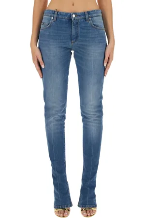 Dolce & Gabbana Jeans, Dames, Blauw, M, Denim, Slim Fit Denim Jeans
