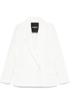 Patrizia Pepe Jassen, Dames, Wit, S, Polyester, Witte Double-Breasted Blazer