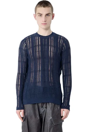 OUR LEGACY Truien, Heren, Blauw, S, Katoen, Gebreide Crewneck Sweater