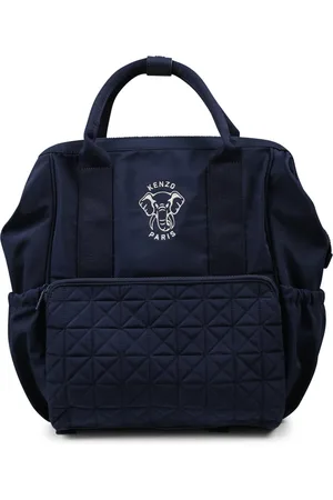 Kenzo Interieur, unisex, Blauw, ONE Size, Polyester, Blauwe Canvas Verschoontas met Olifant