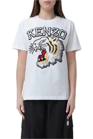 Kenzo Tops, Dames, , M, Katoen, Cropped T-shirt met vierkante snit