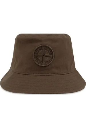 Stone Island Accessoires, Heren, Bruin, L, Katoen, Hat met Logo
