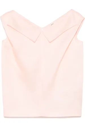 Khaite Tops, Dames, Roze, XS, Roze Top met Kapmouwtjes en Rits