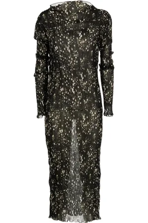 Patrizia Pepe Kleedjes, Dames, Zwart, M, Polyester, Bloemen Midi Jurk