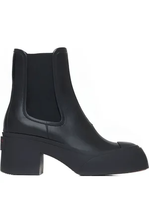 Marni Schoenen, Dames, Zwart, 36 EU, Leer, Zwarte leren Chelsea boots