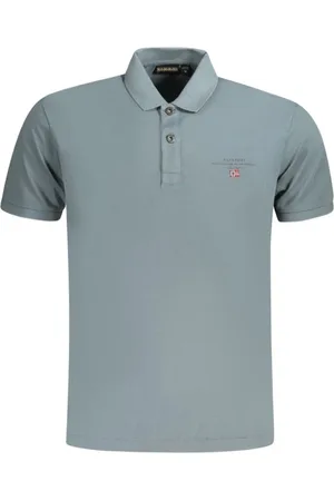 Napapijri Tops, Heren, Grijs, L, Stijlvolle Polo Shirt met Print Details