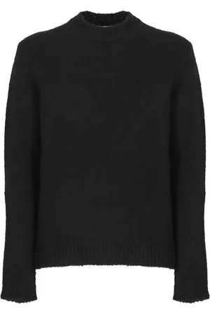 Jil Sander Truien, Heren, Zwart, L, Wol, Zwarte Alpaca Crewneck Trui