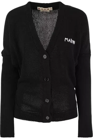 Marni Truien, Dames, Zwart, XS, Katoen, Zwarte Katoenen Vest met Logo