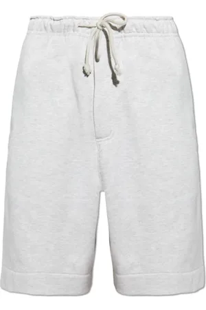 Y-3 Korte broeken, Heren, Grijs, S, Katoen, Shorts met Gedrukt Logo